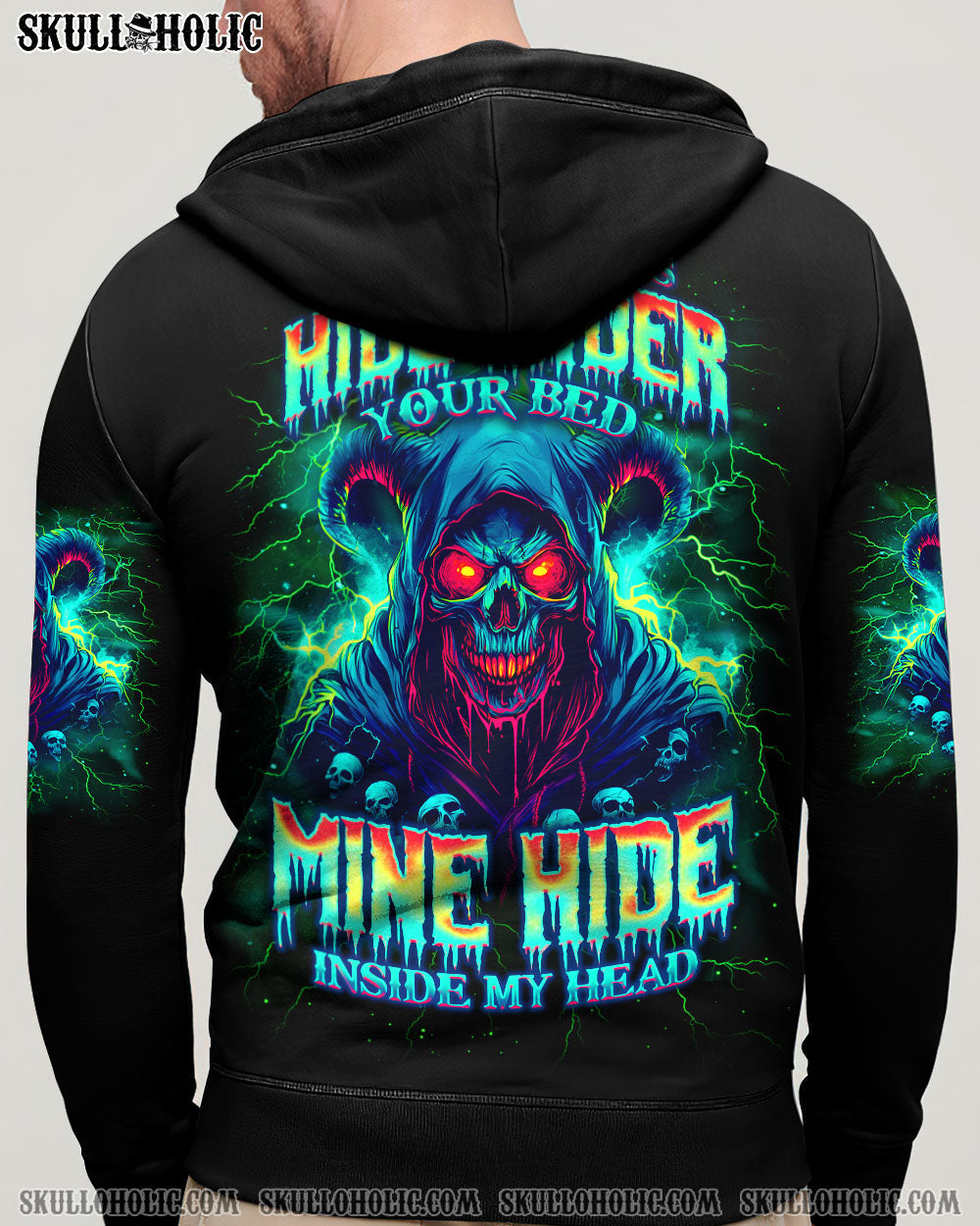 BLISSCORNERS YOUR DEMONS HIDE UNDER YOUR BED SKULL ALL OVER PRINT