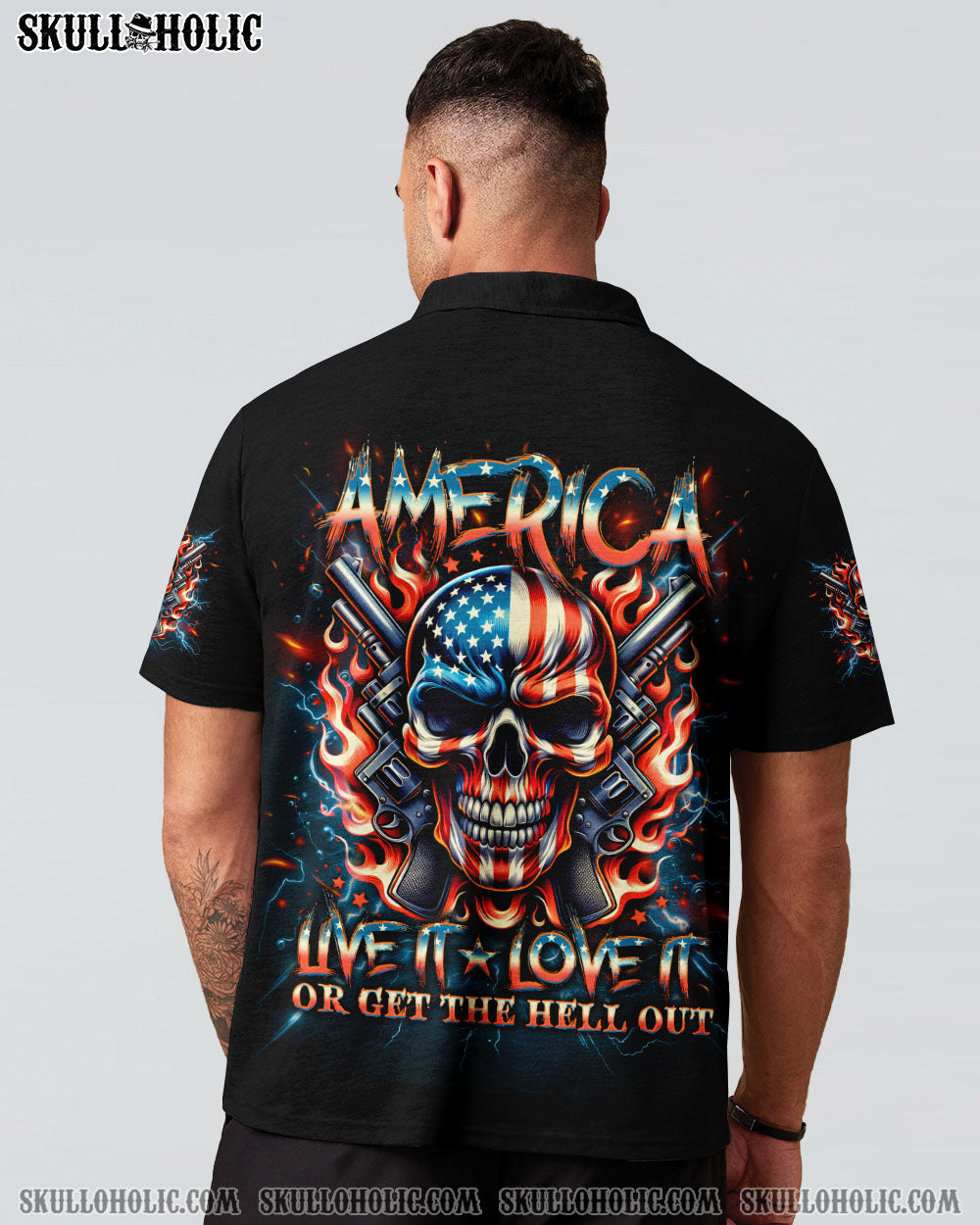 BLISSCORNERS AMERICA LIVE IT LOVE IT OR GET THE HELL OUT ALL OVER PRINT