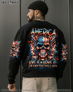 BLISSCORNERS AMERICA LIVE IT LOVE IT OR GET THE HELL OUT ALL OVER PRINT