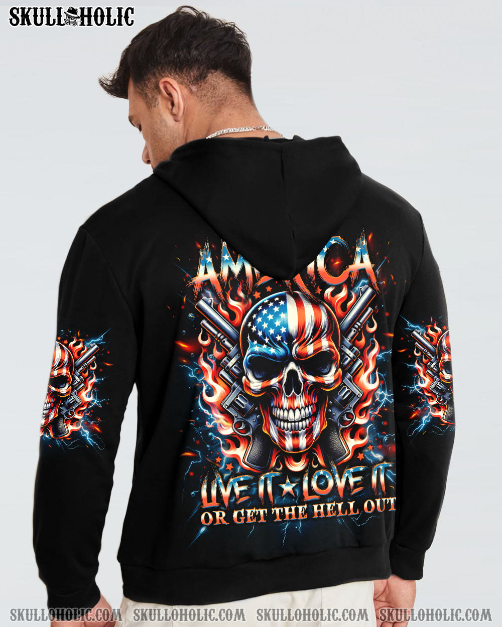 BLISSCORNERS AMERICA LIVE IT LOVE IT OR GET THE HELL OUT ALL OVER PRINT