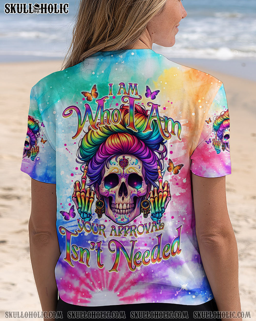 BLISSCORNERS I AM WHO I AM YOUR APPROVAL ISN'T NEEDED MESSY BUN ALL OVER PRINT
