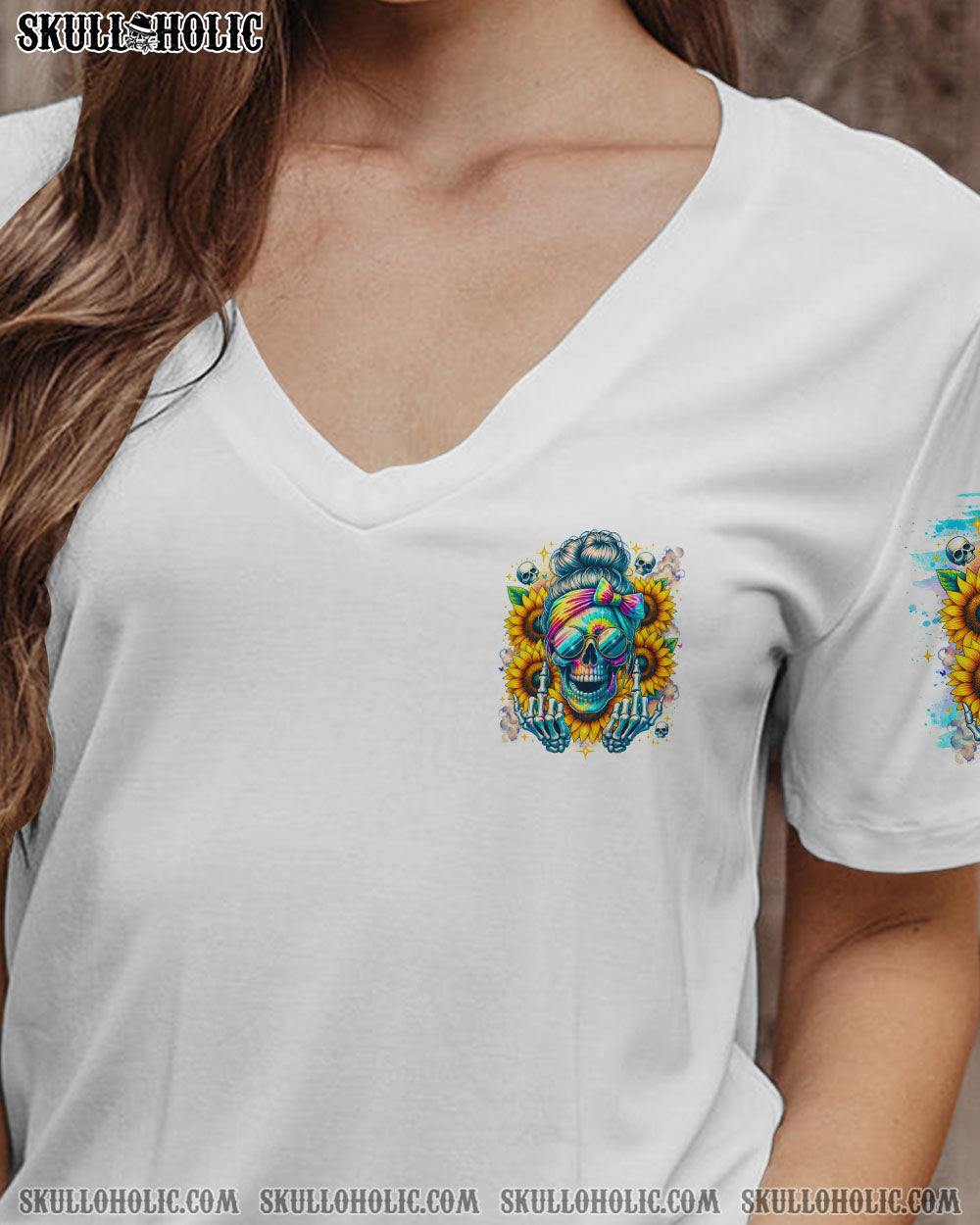 BLISSCORNERS THE GOOD GIRL IN ME MESSY BUN SUNFLOWER ALL OVER PRINT