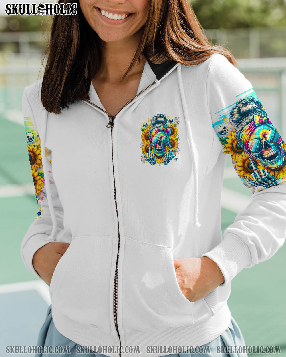 BLISSCORNERS THE GOOD GIRL IN ME MESSY BUN SUNFLOWER ALL OVER PRINT