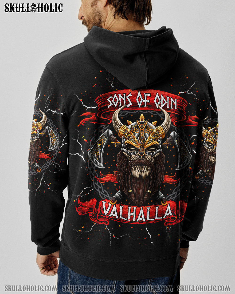 BLISSCORNERS SONS OF ODIN VALHALLA VIKING SKULL ALL OVER PRINT