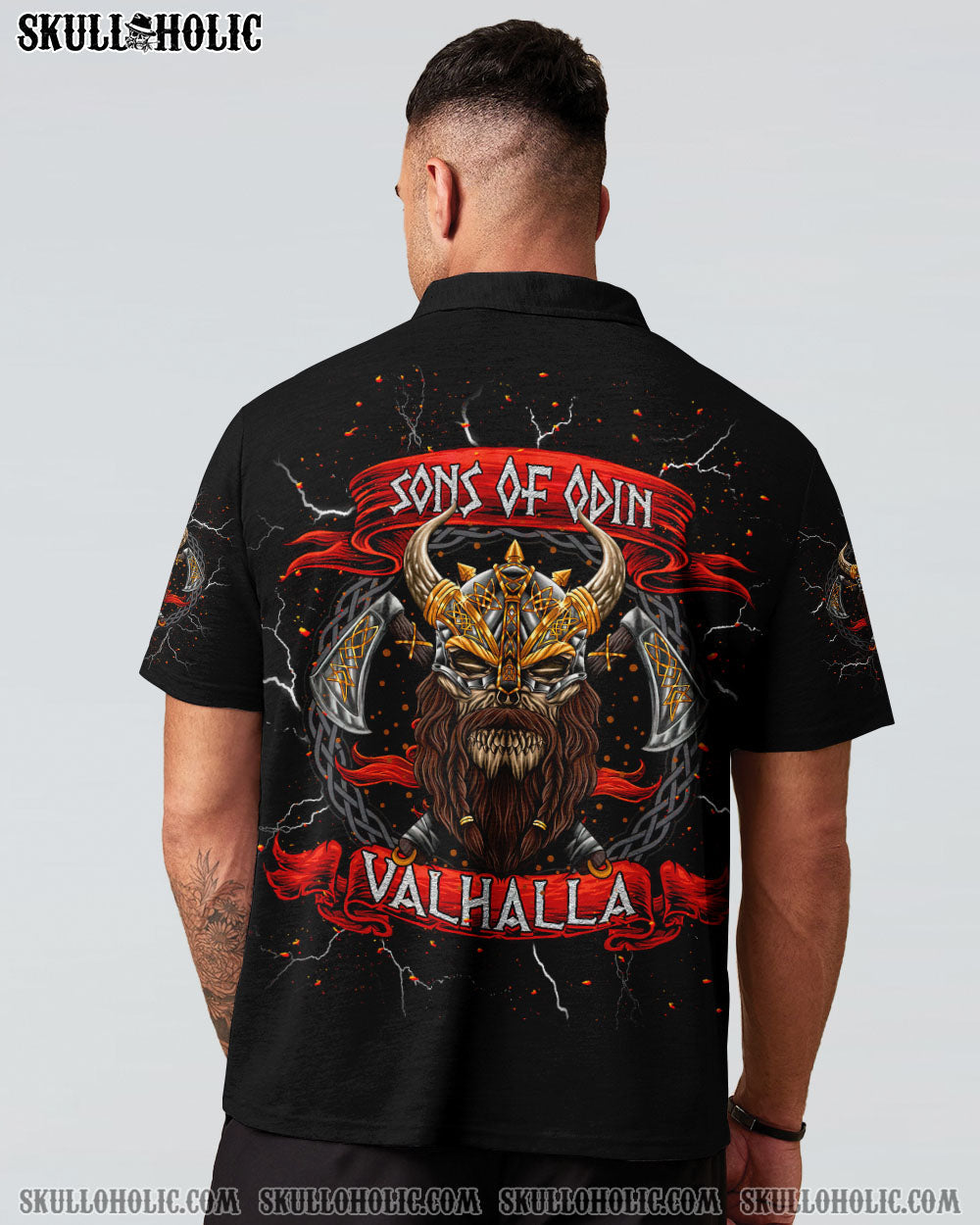 BLISSCORNERS SONS OF ODIN VALHALLA VIKING SKULL ALL OVER PRINT