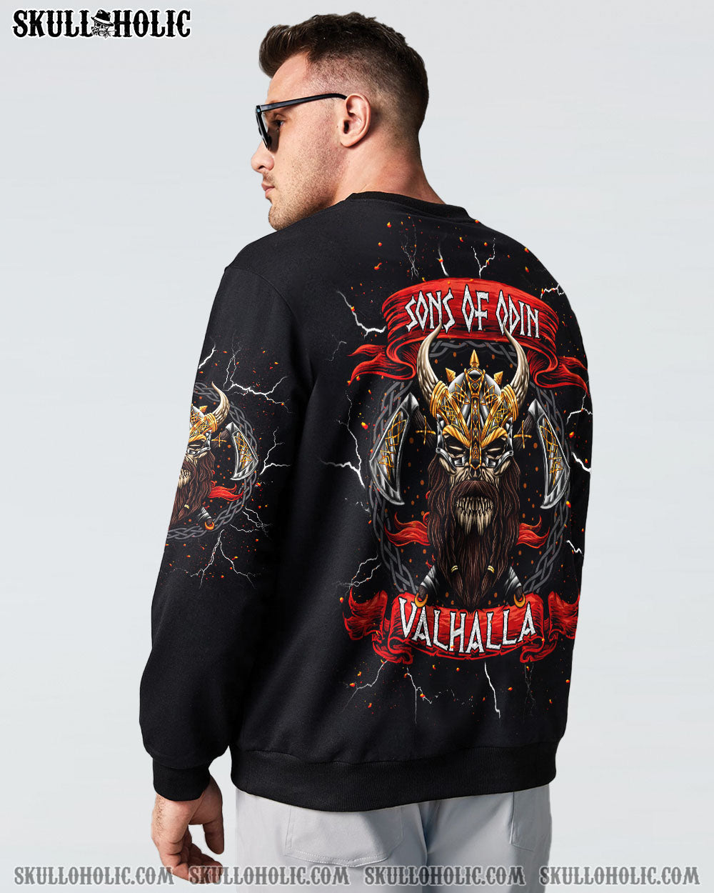 BLISSCORNERS SONS OF ODIN VALHALLA VIKING SKULL ALL OVER PRINT