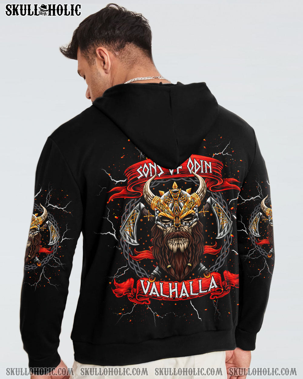 BLISSCORNERS SONS OF ODIN VALHALLA VIKING SKULL ALL OVER PRINT