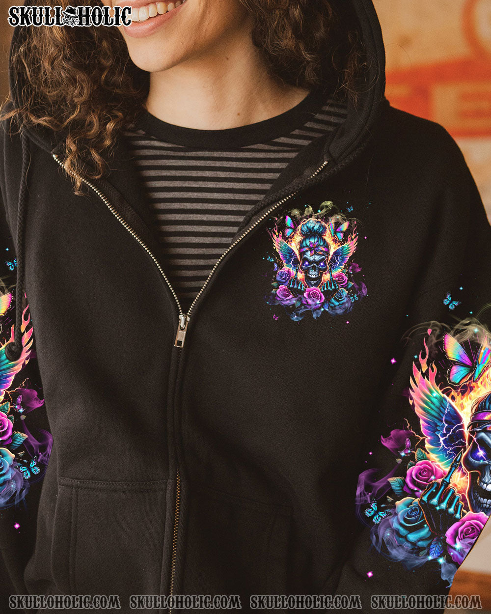 BLISSCORNERS IF MY MOUTH DOESN'T SAY IT SKULL MESSY BUN ALL OVER PRINT