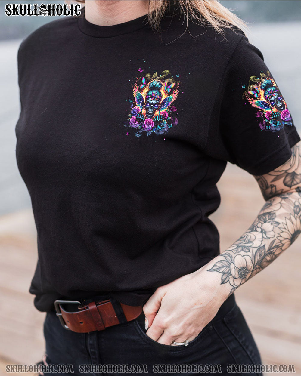 BLISSCORNERS IF MY MOUTH DOESN'T SAY IT SKULL MESSY BUN ALL OVER PRINT