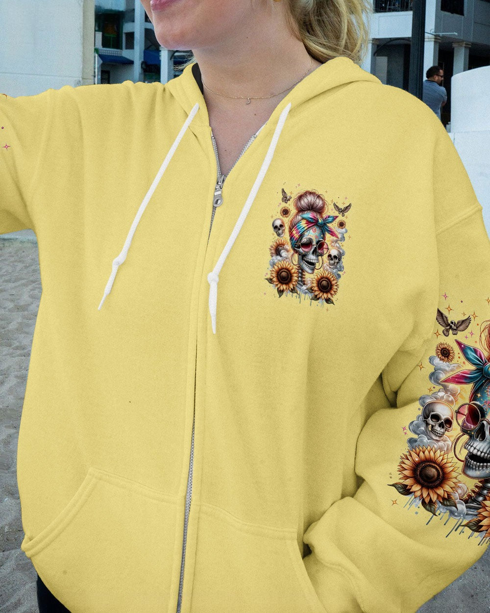 BLISSCORNERS MY GIVE A F IS BROKEN MESSY BUN SKULL ALL OVER PRINT