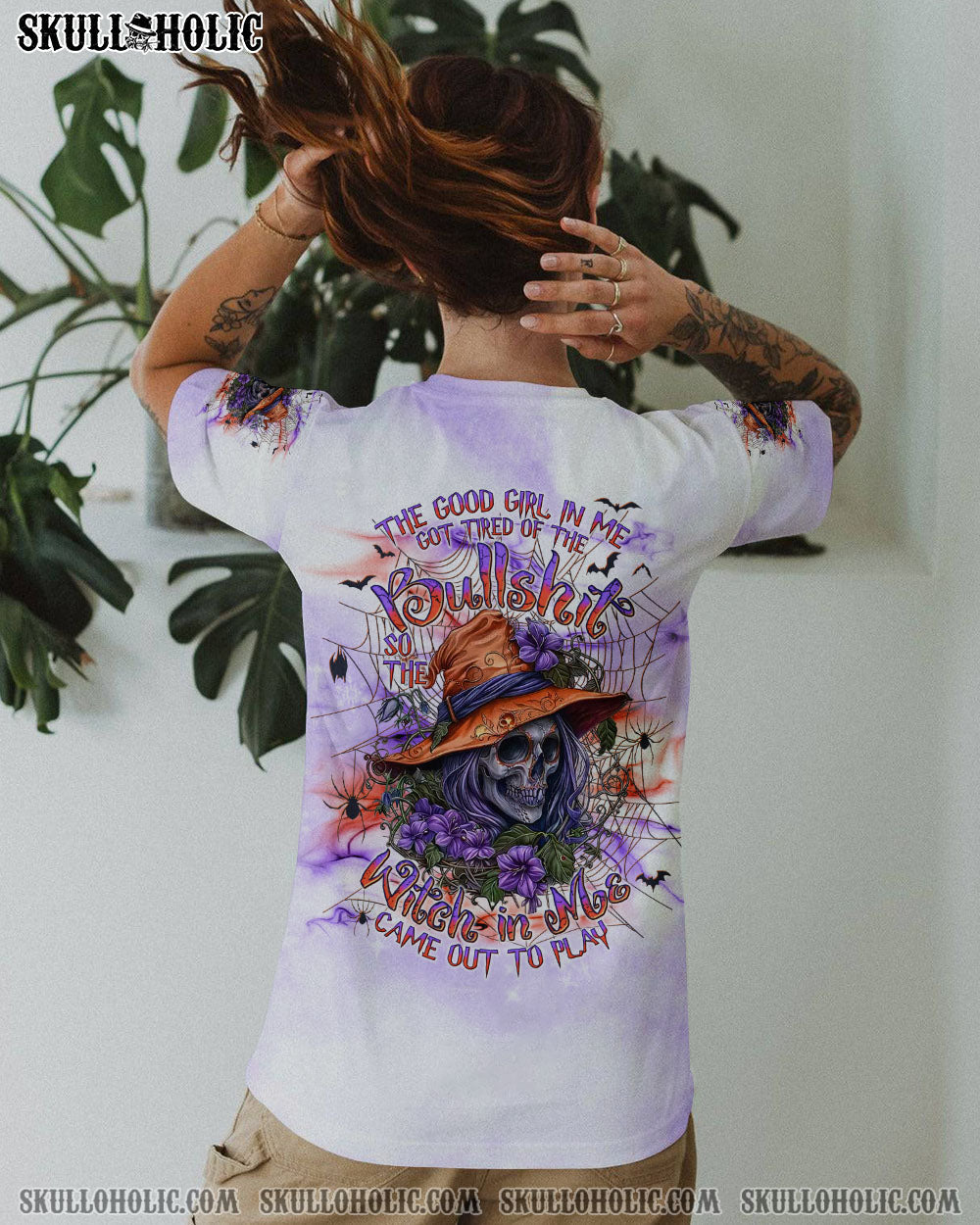 BLISSCORNERS THE GOOD GIRL WITCH SKULL HALLOWEEN ALL OVER PRINT
