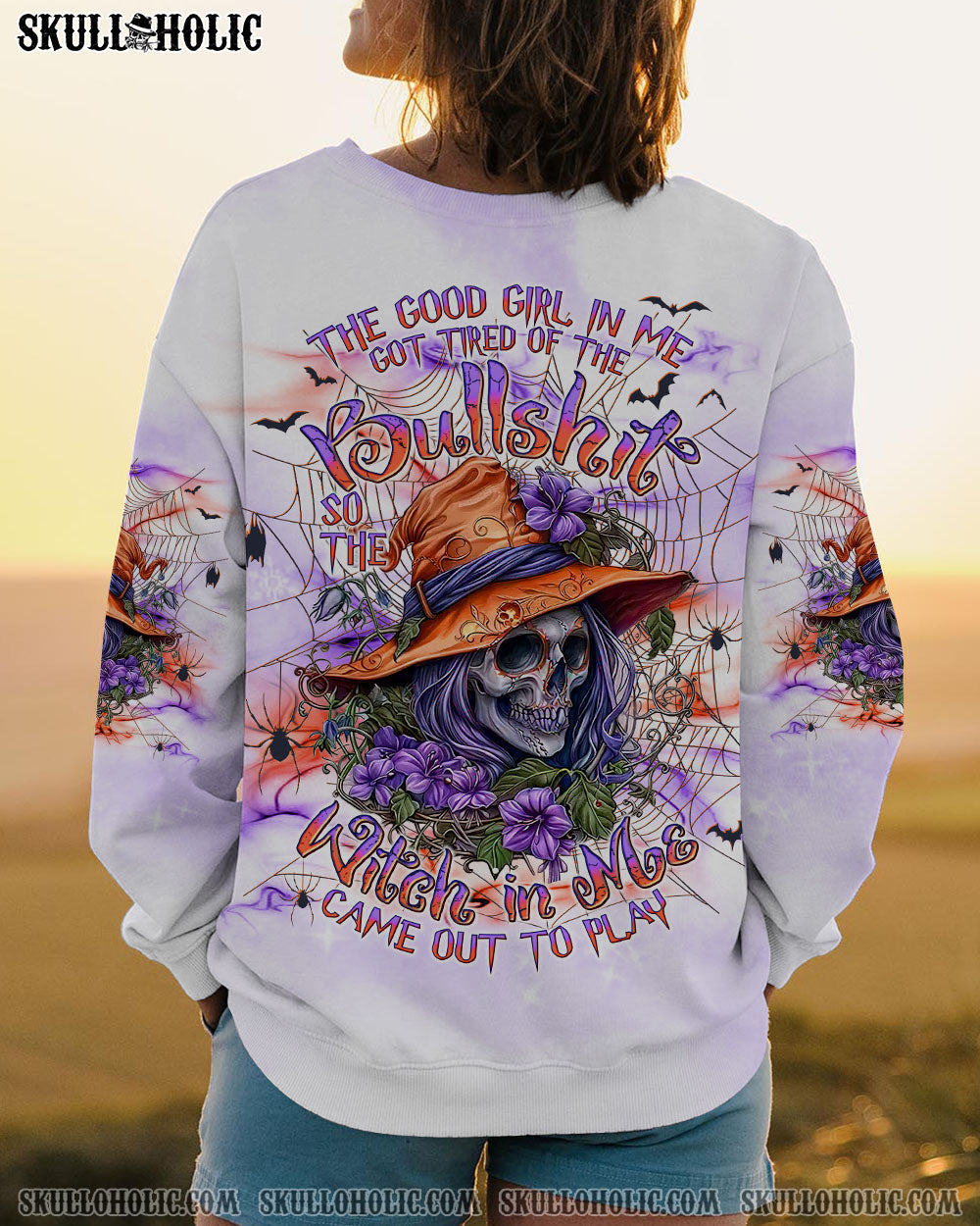 BLISSCORNERS THE GOOD GIRL WITCH SKULL HALLOWEEN ALL OVER PRINT