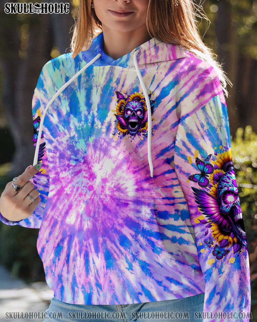 BLISSCORNERS I'M NOT ANTI-SOCIAL ANGRY SKULL SUNFLOWER ALL OVER PRINT