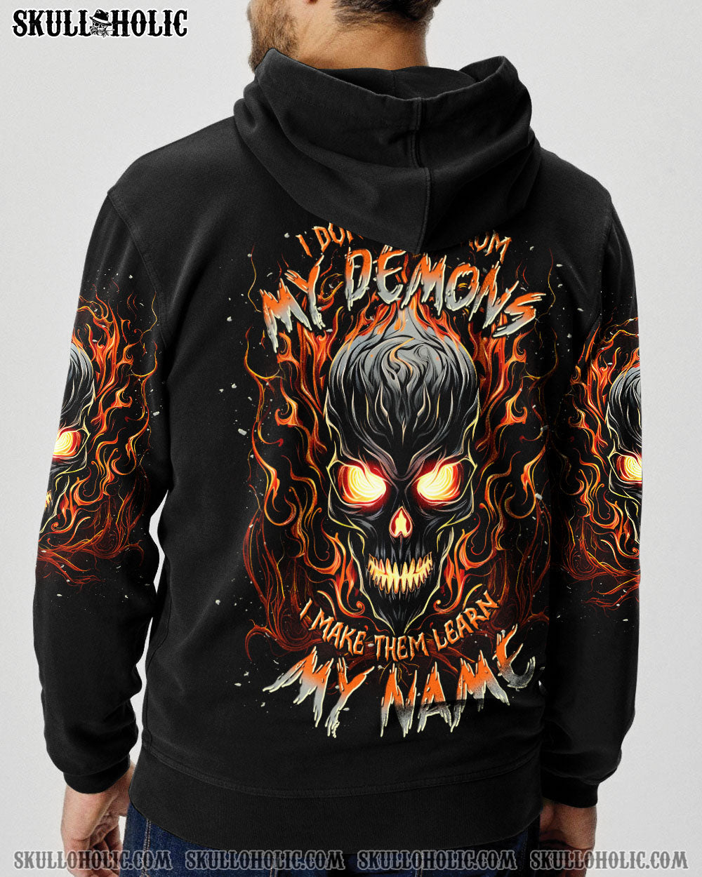 BLISSCORNERS I DON'T RUN FROM MY DEMONS SKULL ALL OVER PRINT