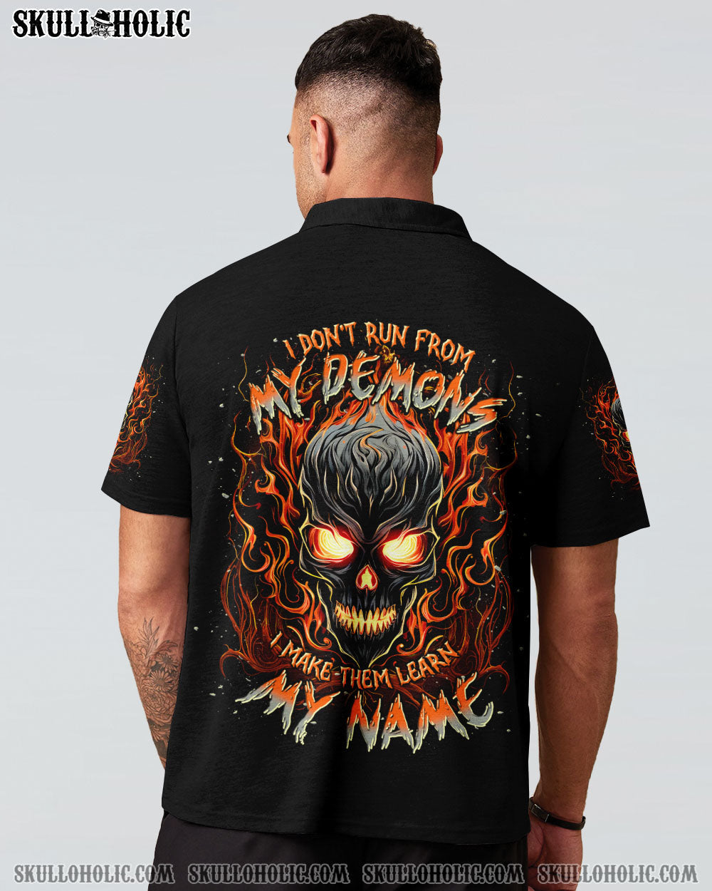 BLISSCORNERS I DON'T RUN FROM MY DEMONS SKULL ALL OVER PRINT