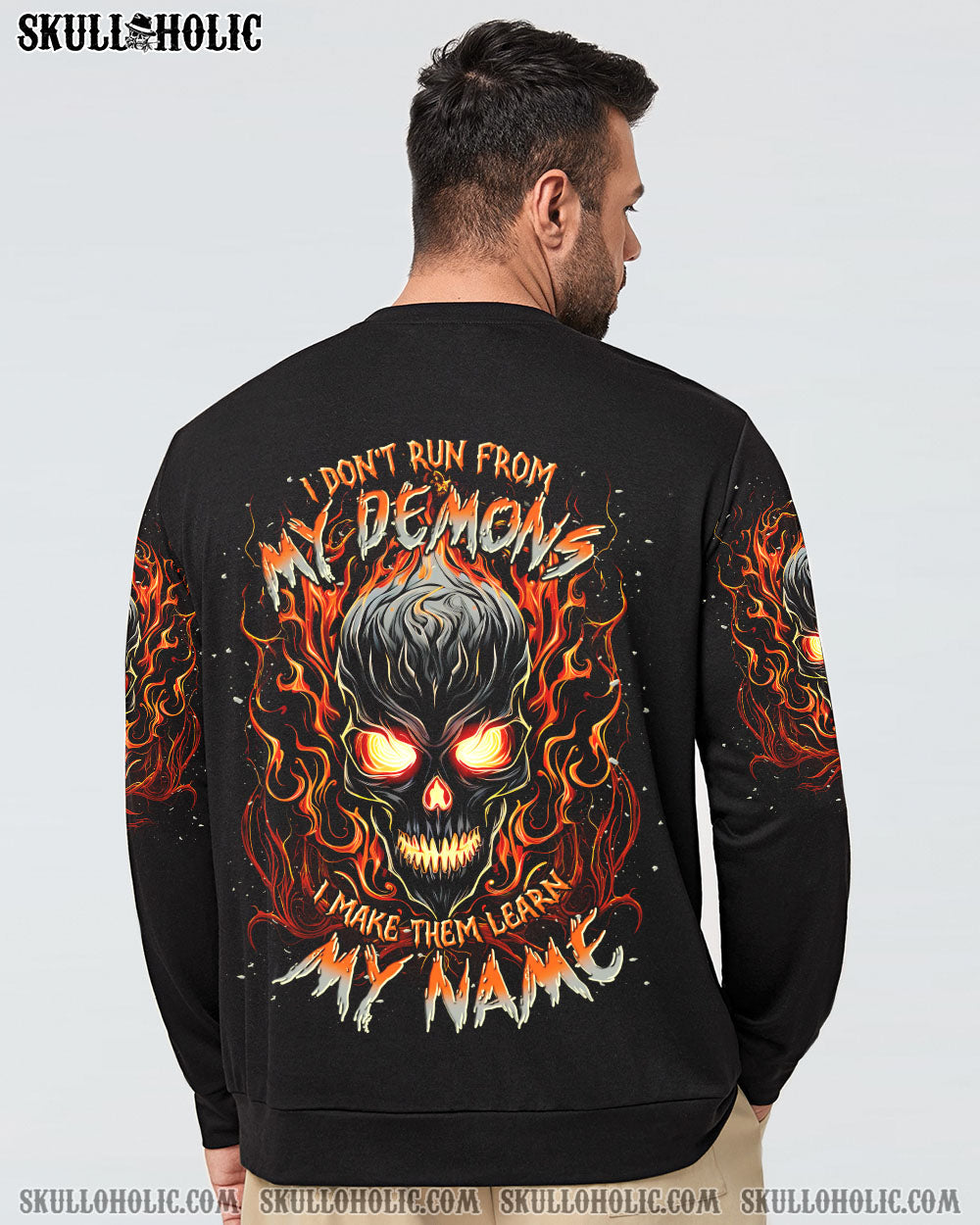 BLISSCORNERS I DON'T RUN FROM MY DEMONS SKULL ALL OVER PRINT