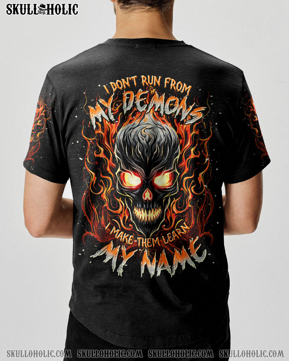 BLISSCORNERS I DON'T RUN FROM MY DEMONS SKULL ALL OVER PRINT