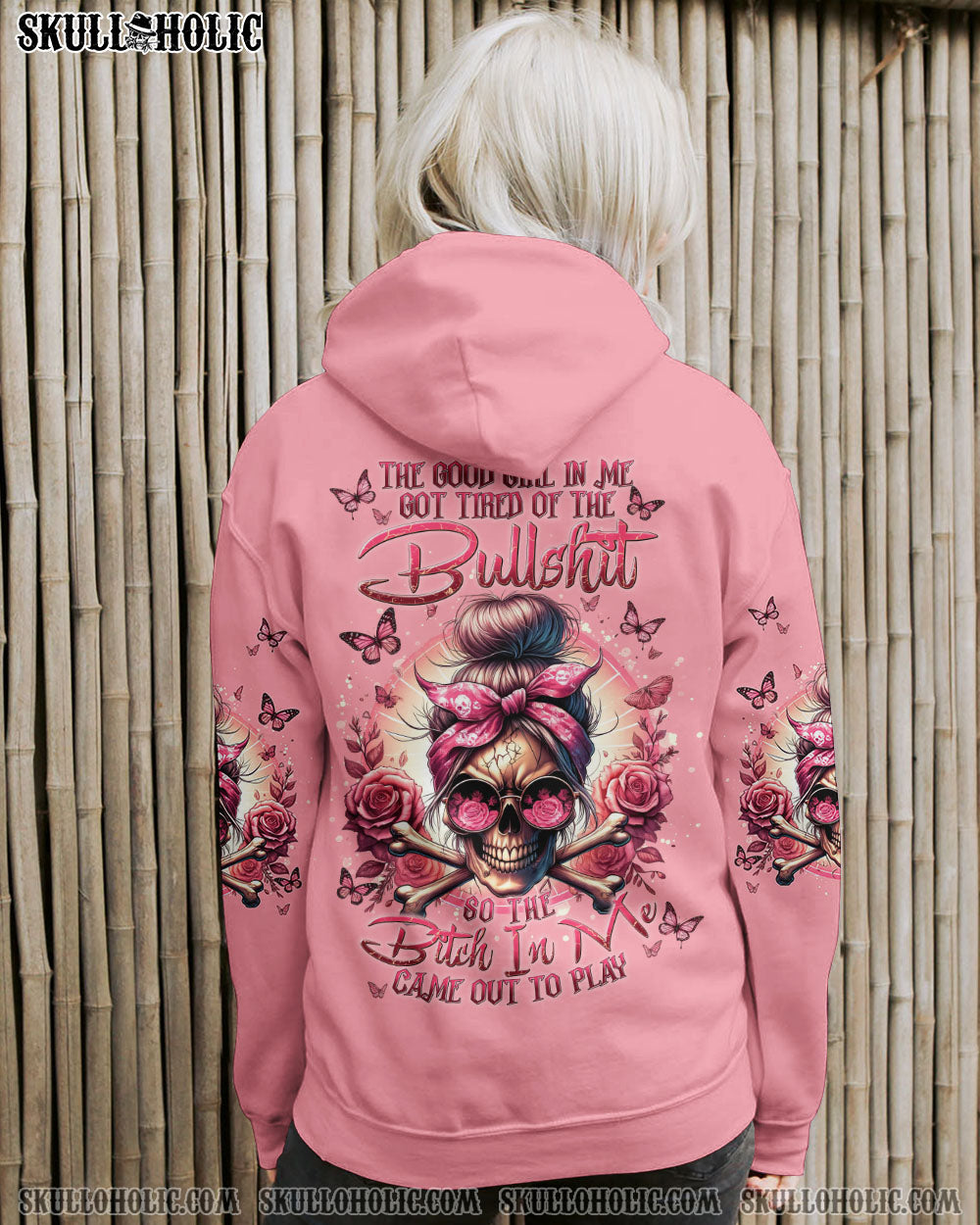 BLISSCORNERS THE GOOD GIRL IN ME MESSY BUN ALL OVER PRINT