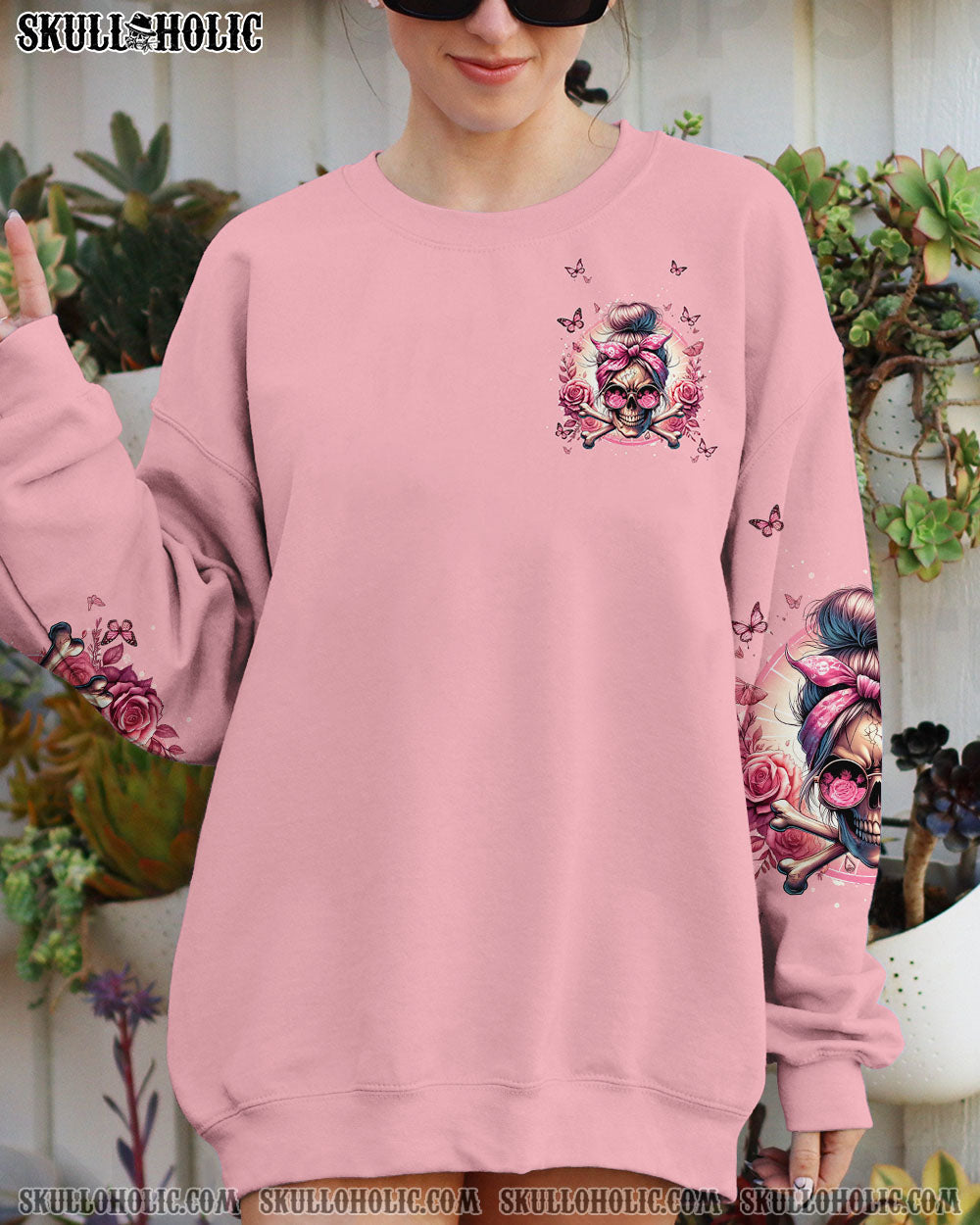 BLISSCORNERS THE GOOD GIRL IN ME MESSY BUN ALL OVER PRINT