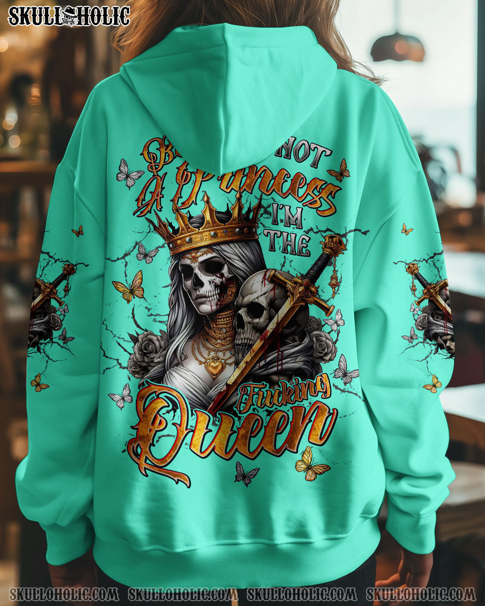 BLISSCORNERS I'M THE FKING QUEEN SKULL LADY ALL OVER PRINT