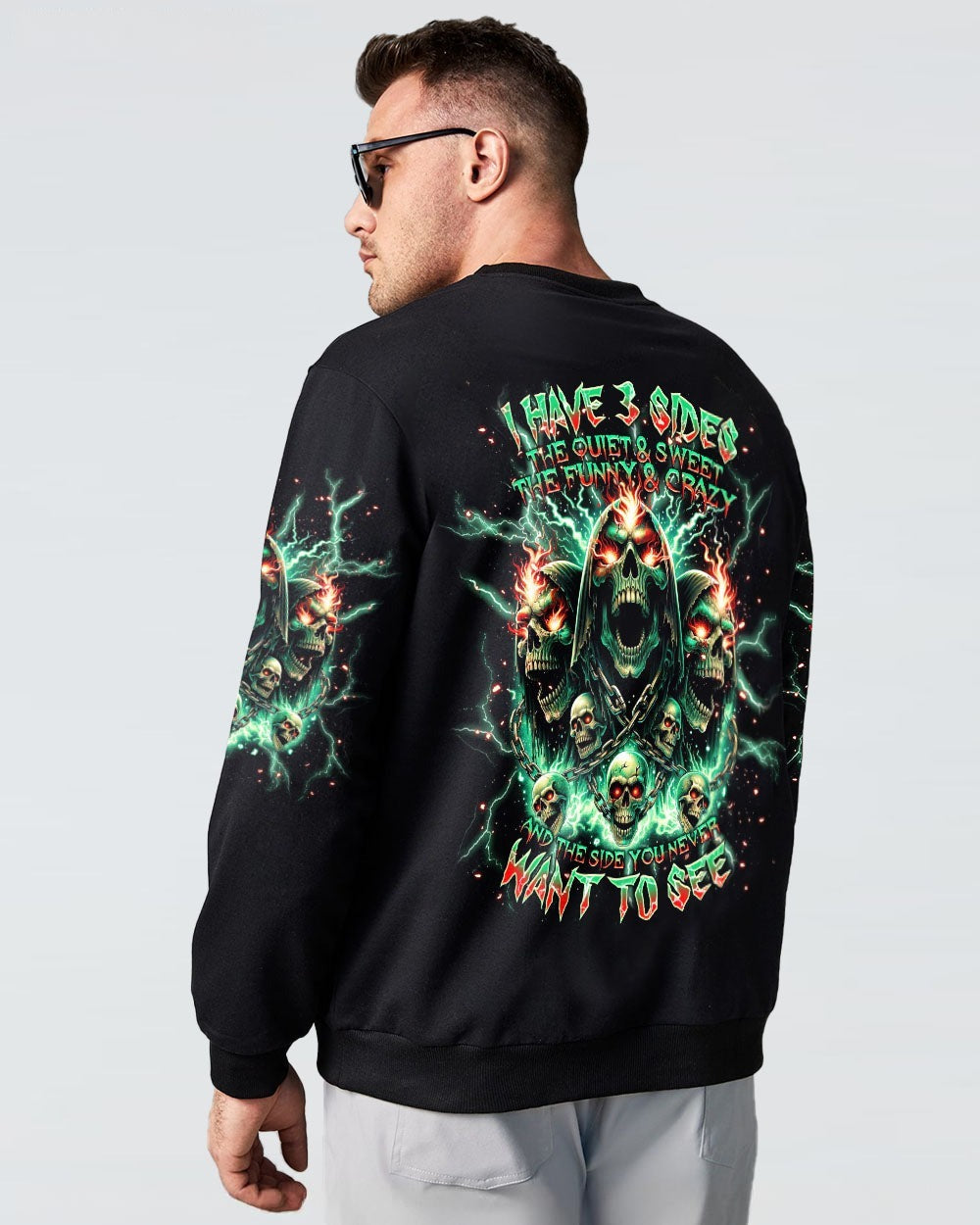 BLISSCORNERS I HAVE 3 SIDES 3 SKULLS REAPER ALL OVER PRINT