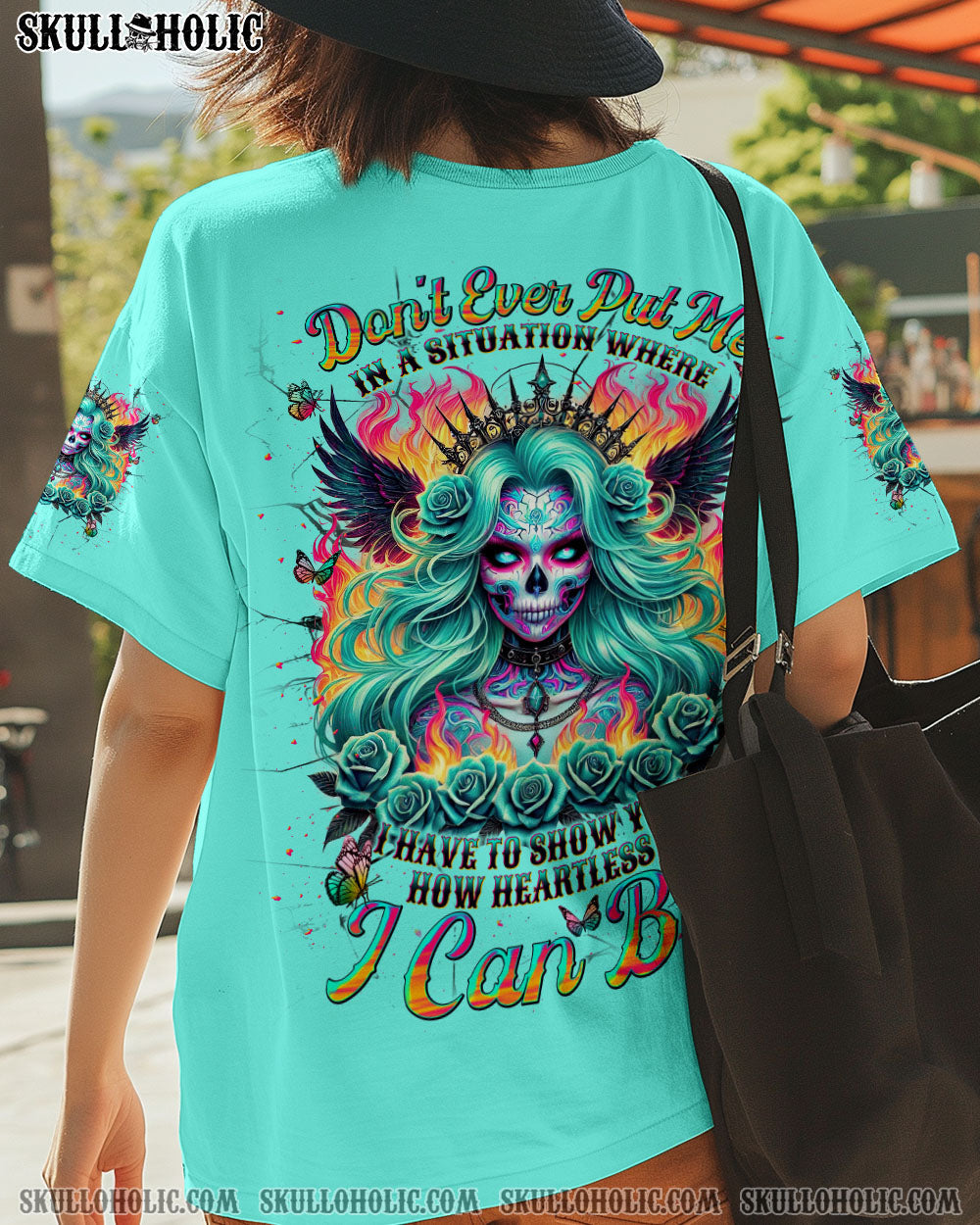 BLISSCORNERS (HOT DEAL) HOW HEARTLESS I CAN BE SKULL LADY ALL OVER PRINT