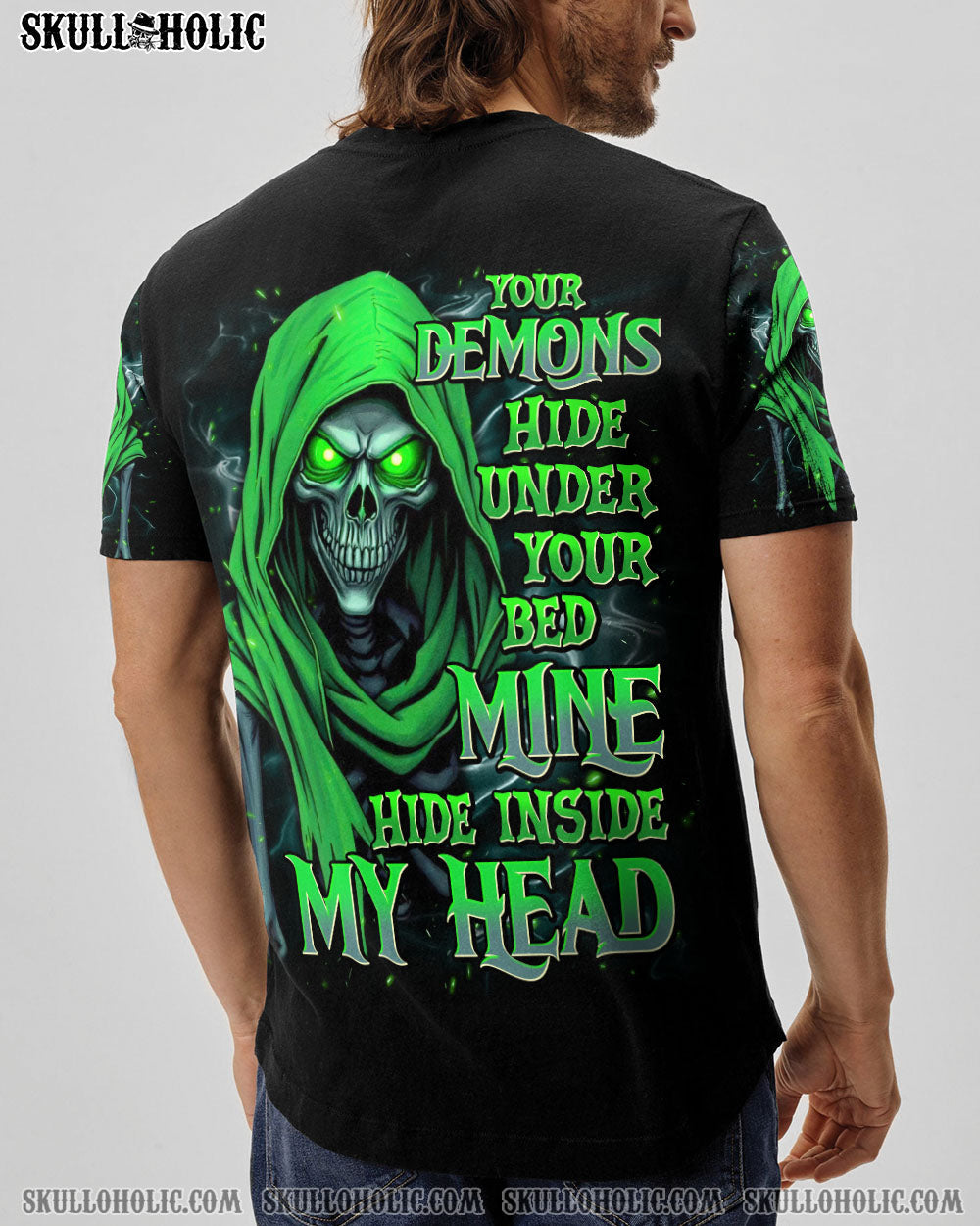 BLISSCORNERS YOUR DEMONS HIDE UNDER YOUR BED SKULL DEMON ALL OVER PRINT