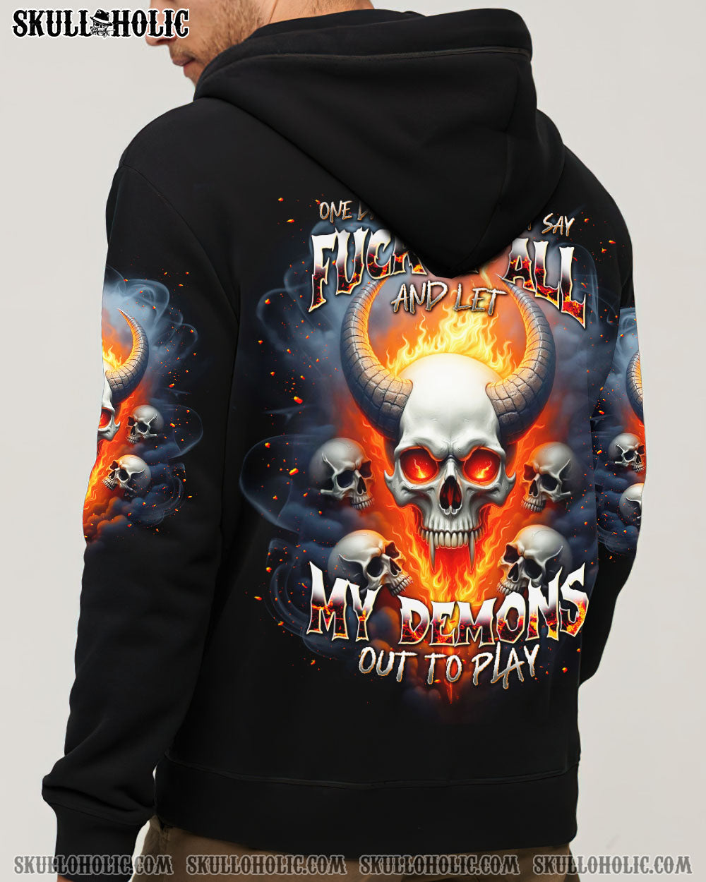 BLISSCORNERS ONE DAY I'M GONNA JUST SAY DEMON SKULL ALL OVER PRINT