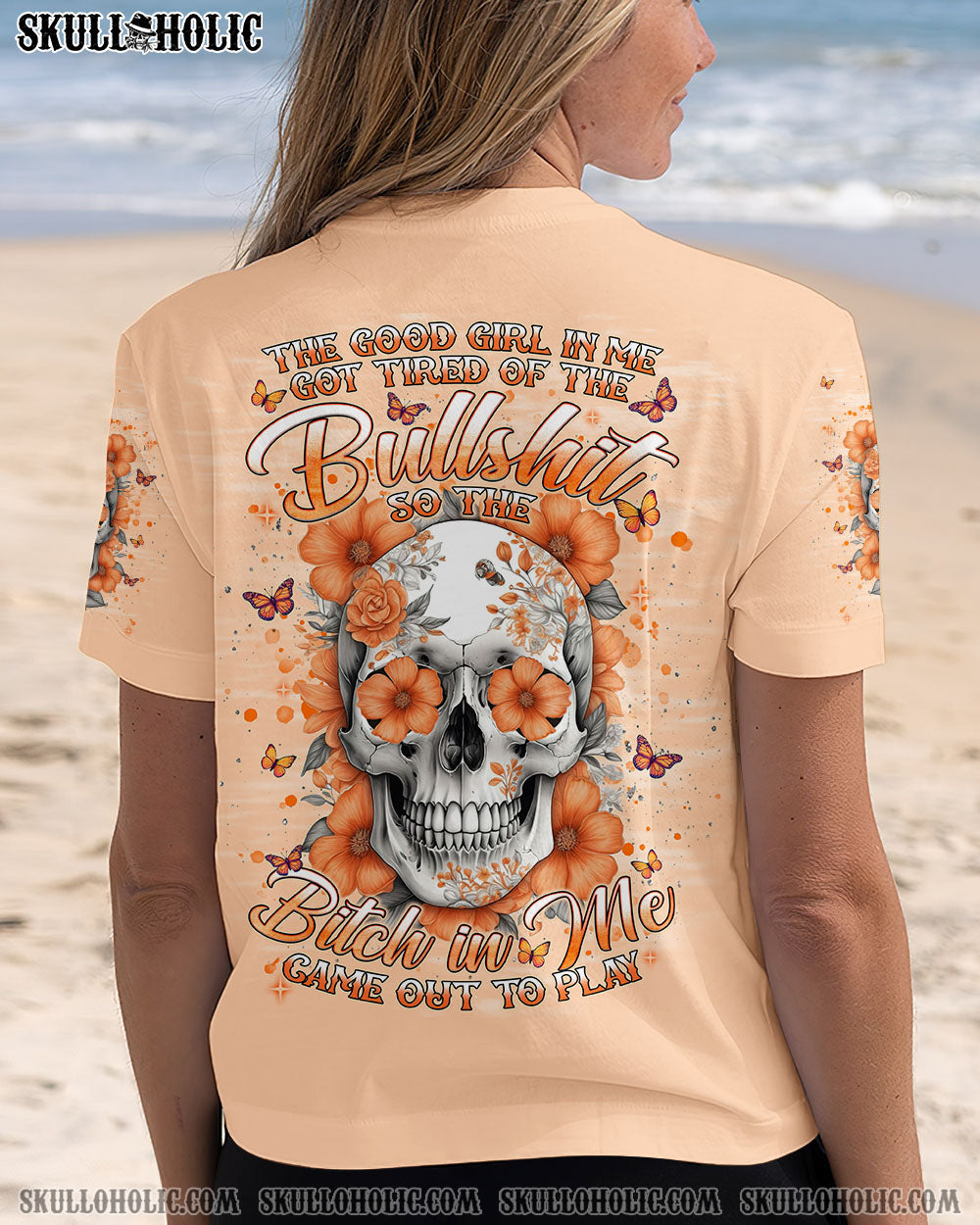 BLISSCORNERS THE GOOD GIRL IN ME SKULL ALL OVER PRINT