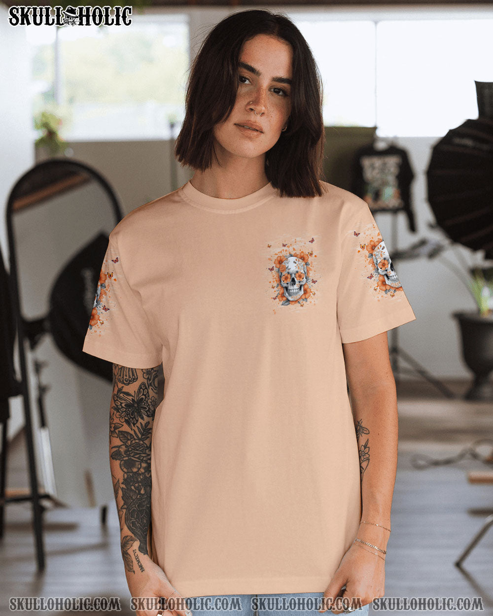 BLISSCORNERS THE GOOD GIRL IN ME SKULL ALL OVER PRINT