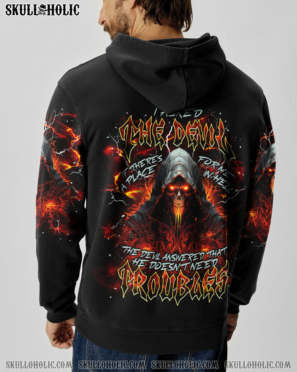 BLISSCORNERS I ASKED THE DEVIL SKULL REAPER ALL OVER PRINT