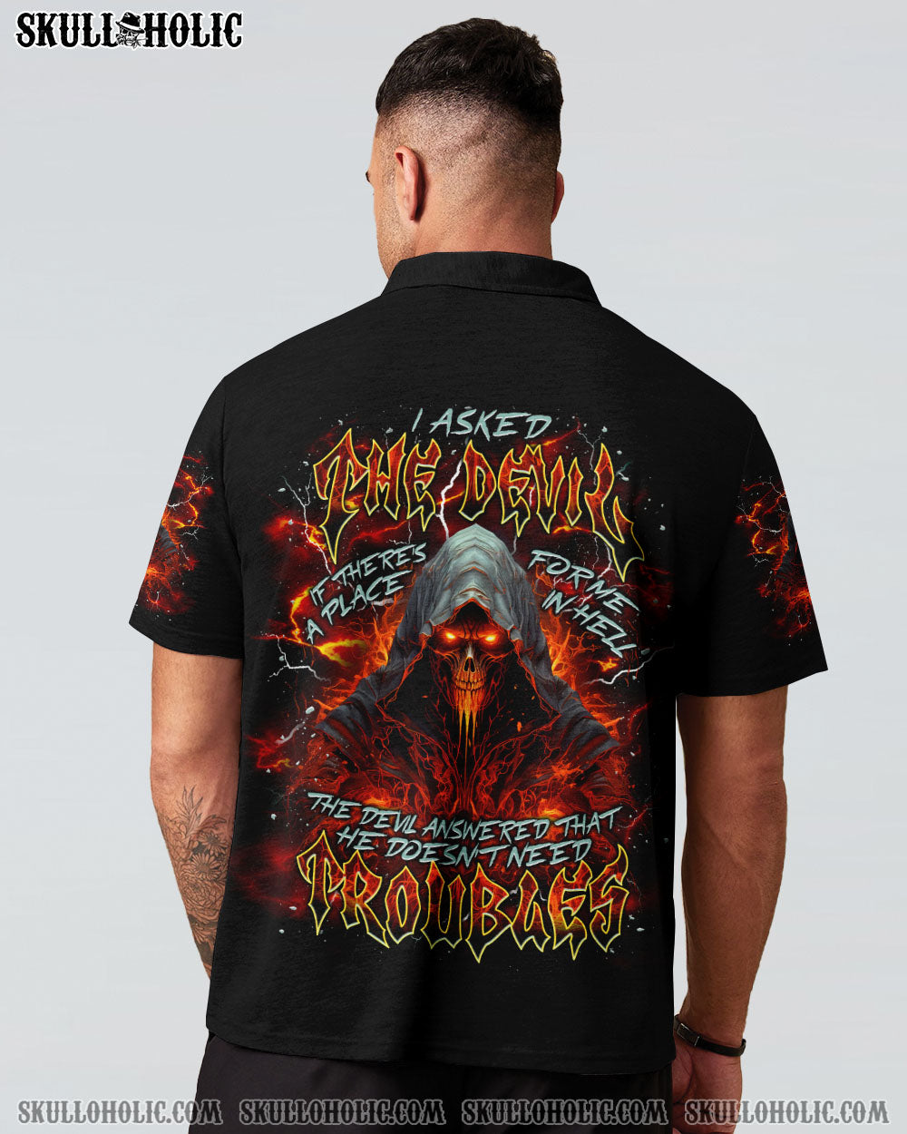 BLISSCORNERS I ASKED THE DEVIL SKULL REAPER ALL OVER PRINT