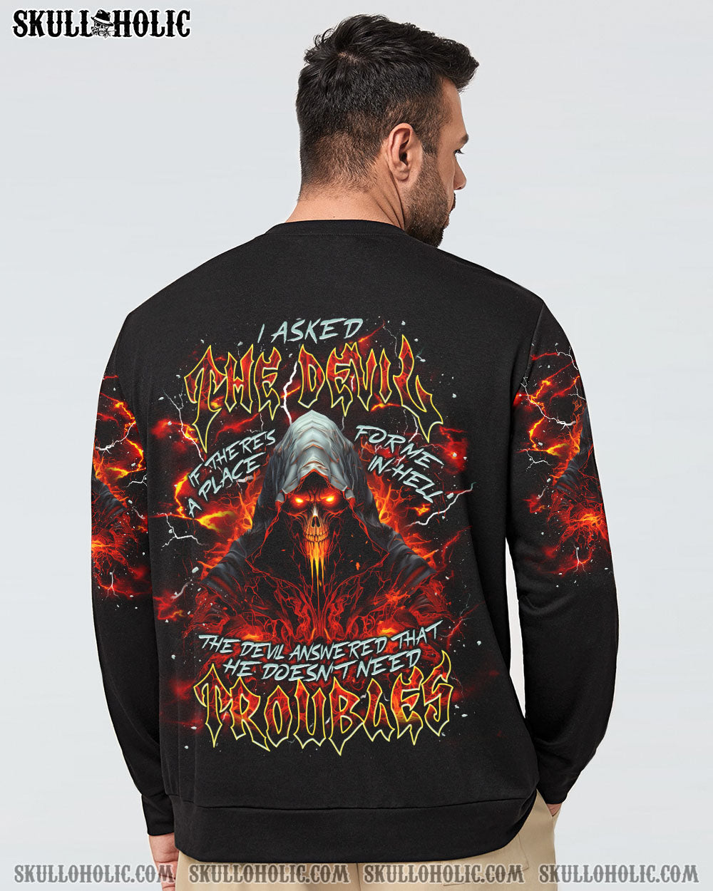 BLISSCORNERS I ASKED THE DEVIL SKULL REAPER ALL OVER PRINT