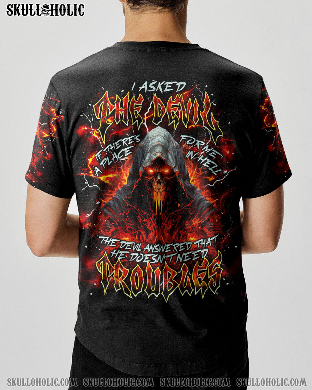BLISSCORNERS I ASKED THE DEVIL SKULL REAPER ALL OVER PRINT