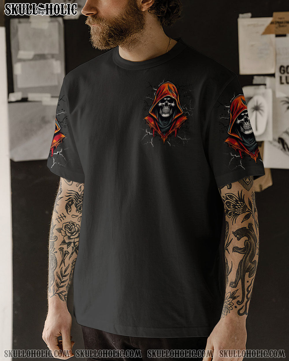 BLISSCORNERS I AM WHO I AM SKULL  REAPER ALL OVER PRINT