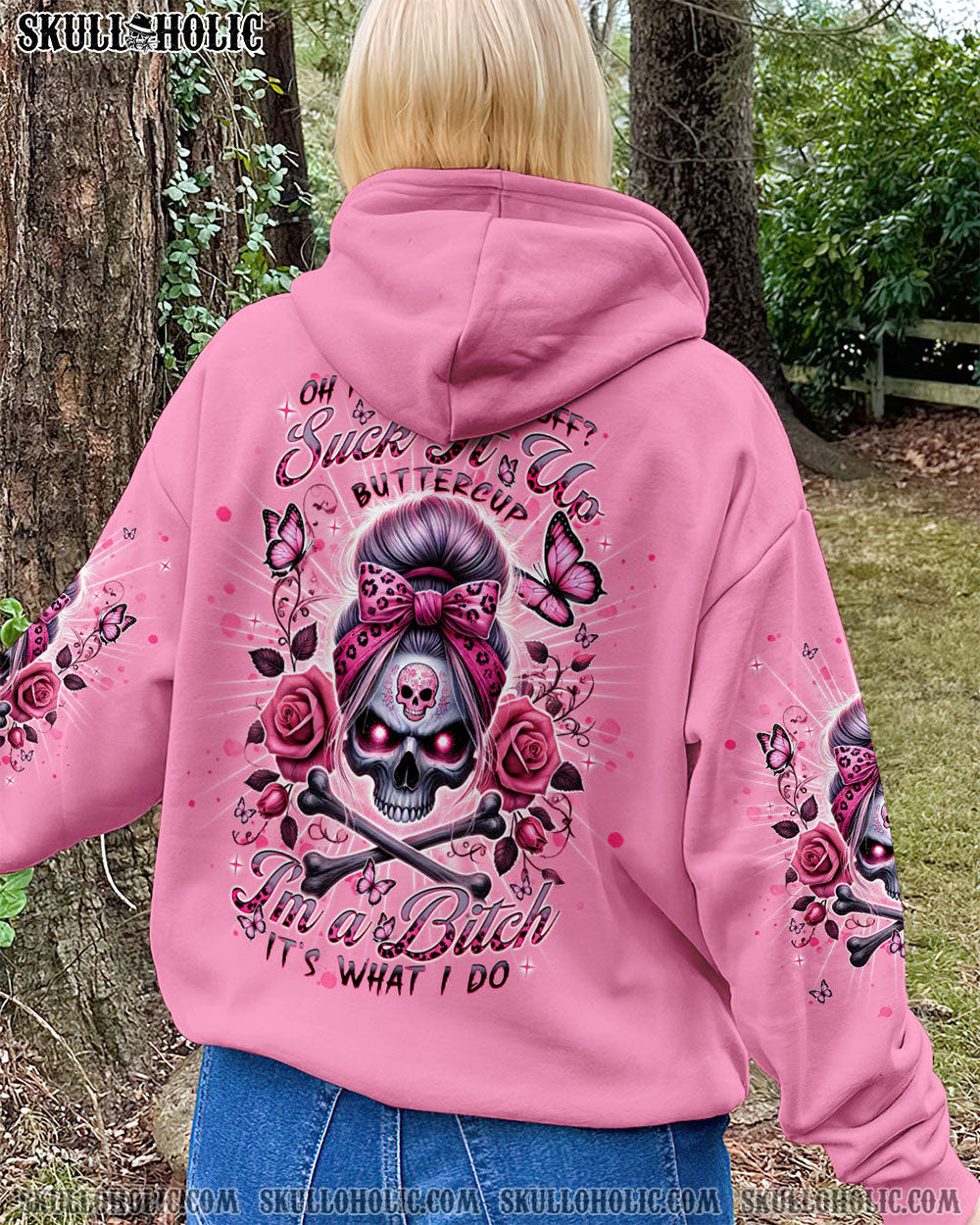 BLISSCORNERS IT'S GOING TO BE ONE OF THOSE DAYS MESSY BUN SKULL ALL OVER PRINT