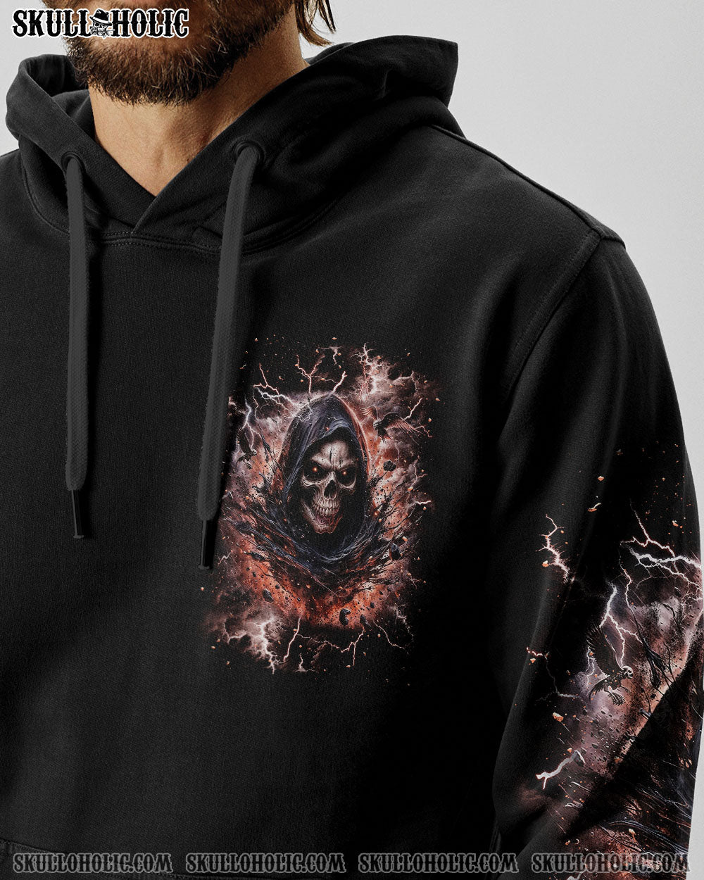 BLISSCORNERS I ASKED THE DEVIL REAPER SKULL ALL OVER PRINT -  TLNT0906254