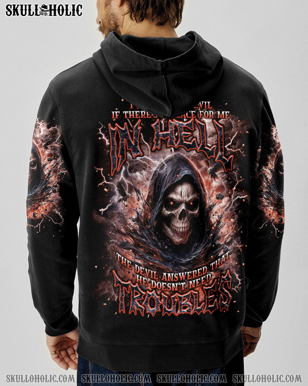BLISSCORNERS I ASKED THE DEVIL REAPER SKULL ALL OVER PRINT -  TLNT0906254
