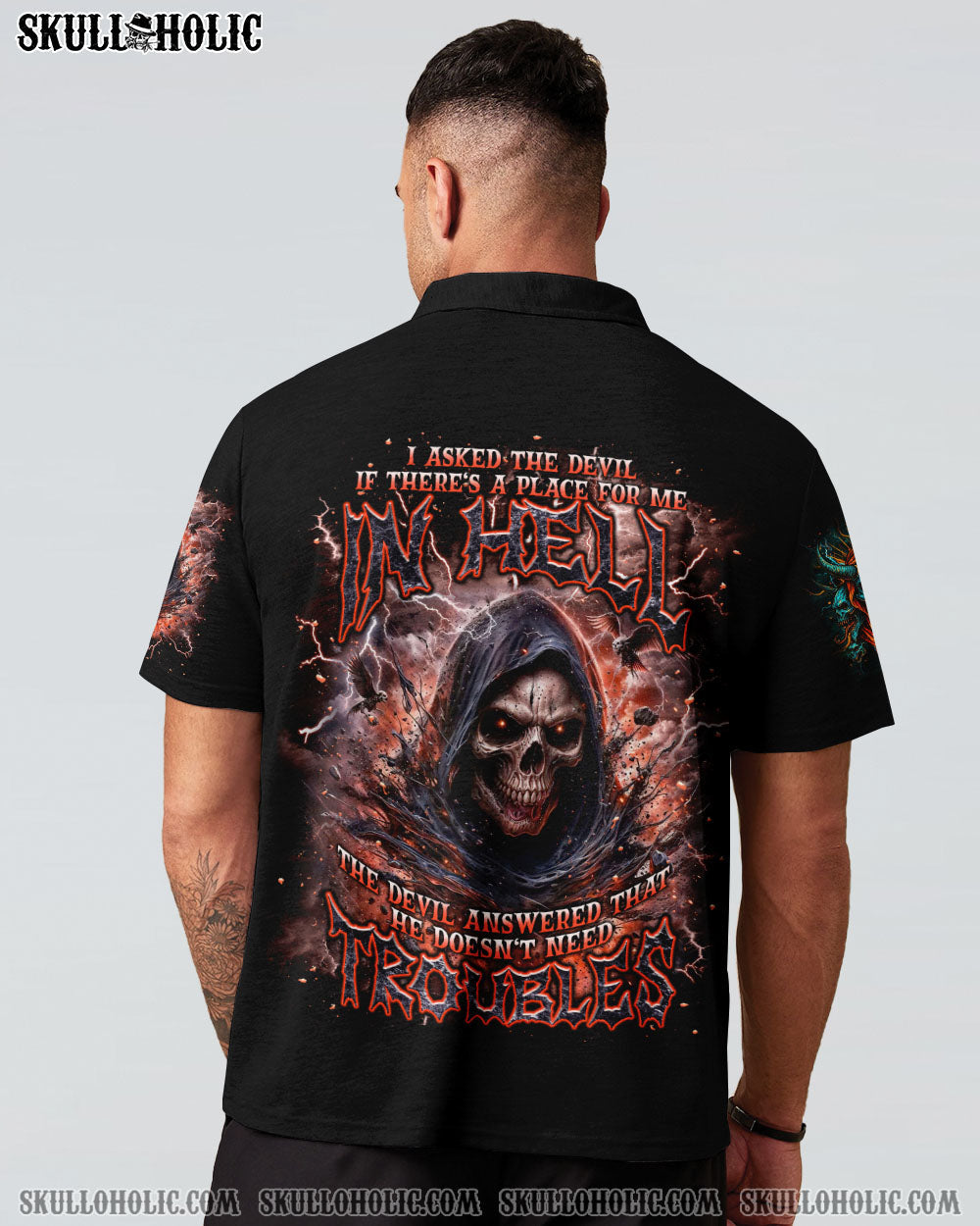 BLISSCORNERS I ASKED THE DEVIL REAPER SKULL ALL OVER PRINT -  TLNT0906254