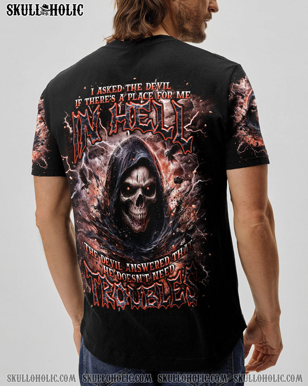 BLISSCORNERS I ASKED THE DEVIL REAPER SKULL ALL OVER PRINT -  TLNT0906254