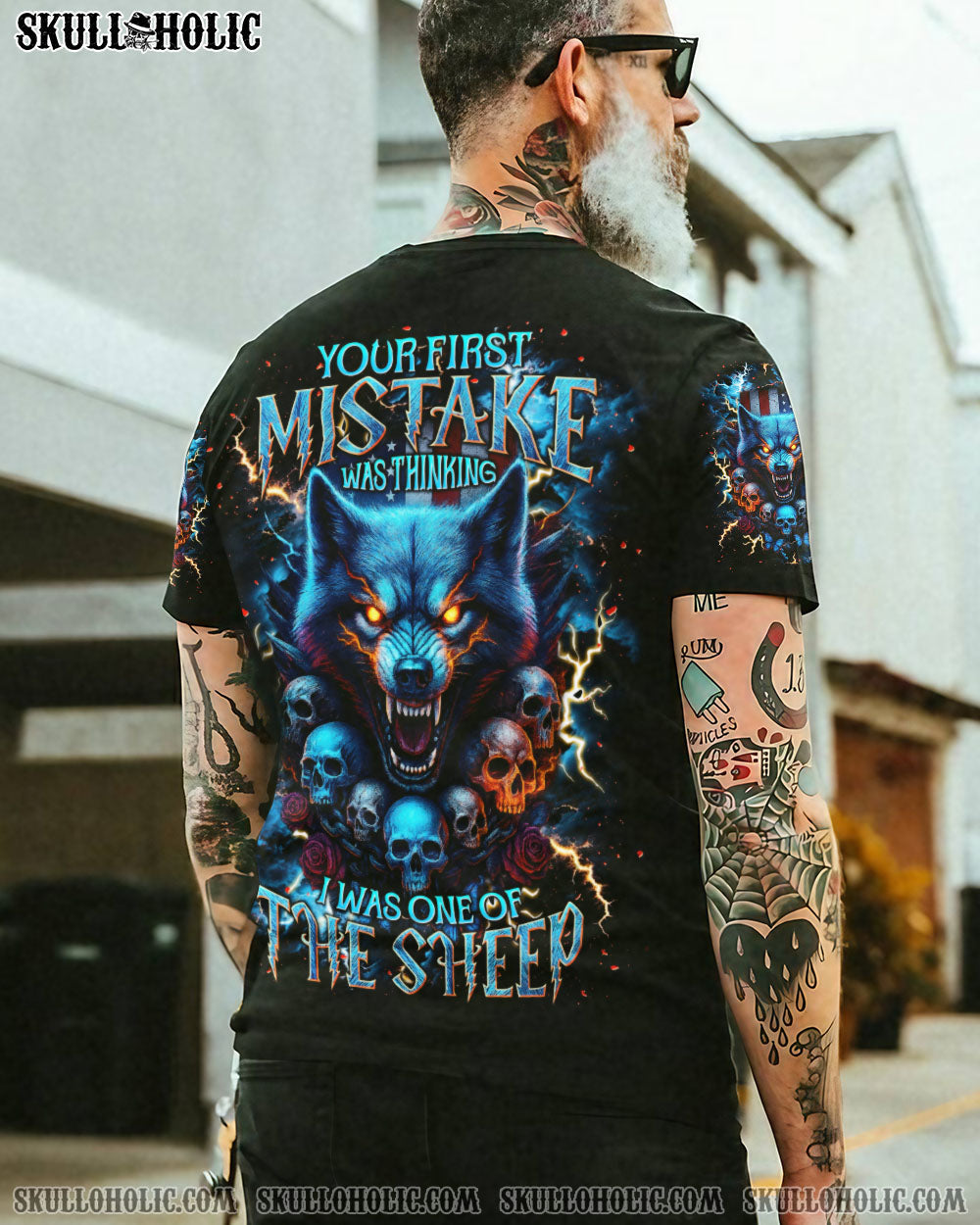 BLISSCORNERS YOUR FIRST MISTAKE WOLF SKULL ALL OVER PRINT
