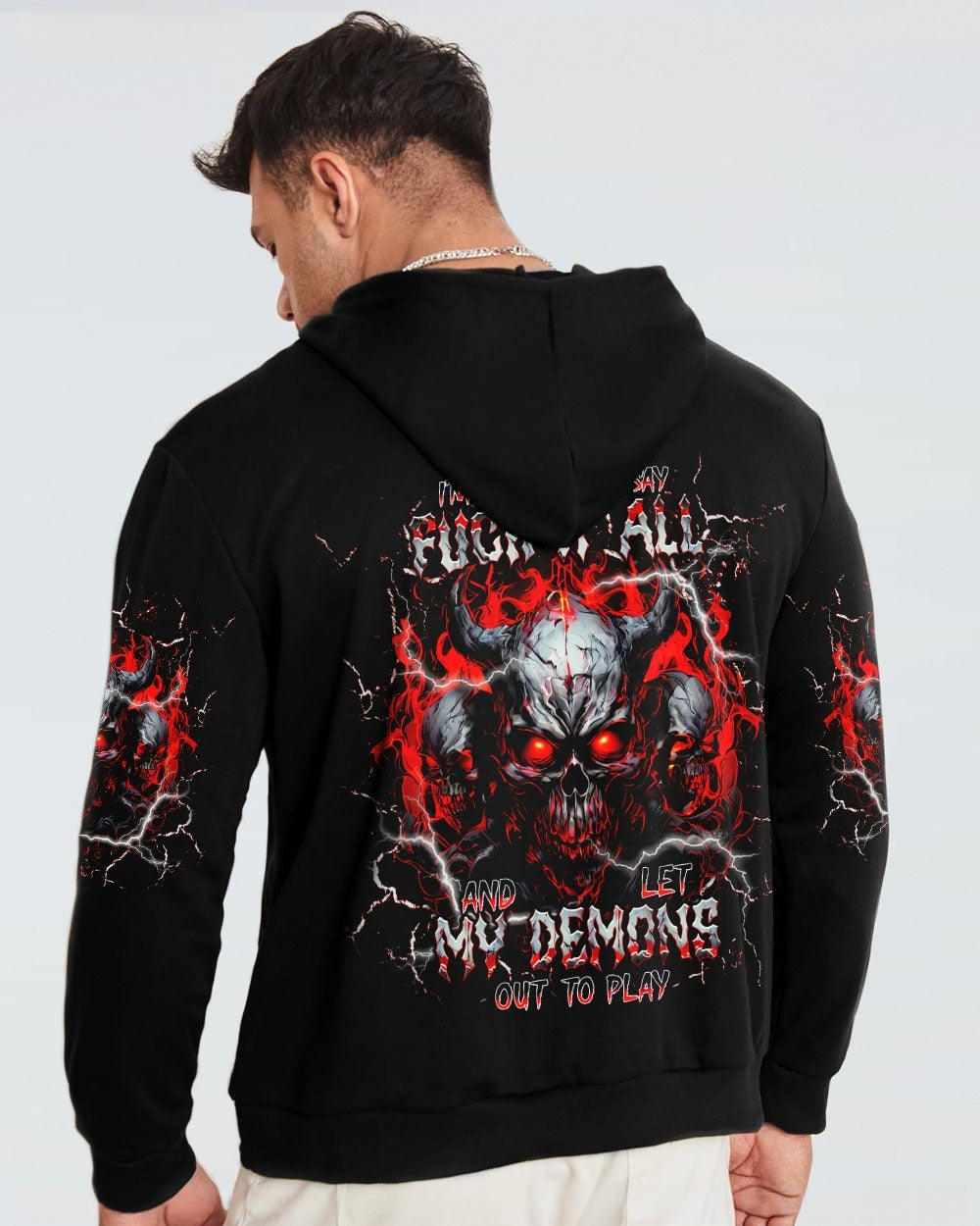 BLISSCORNERS ONE DAY I'M GONNA JUST SAY SKULL DEMON ALL OVER PRINT