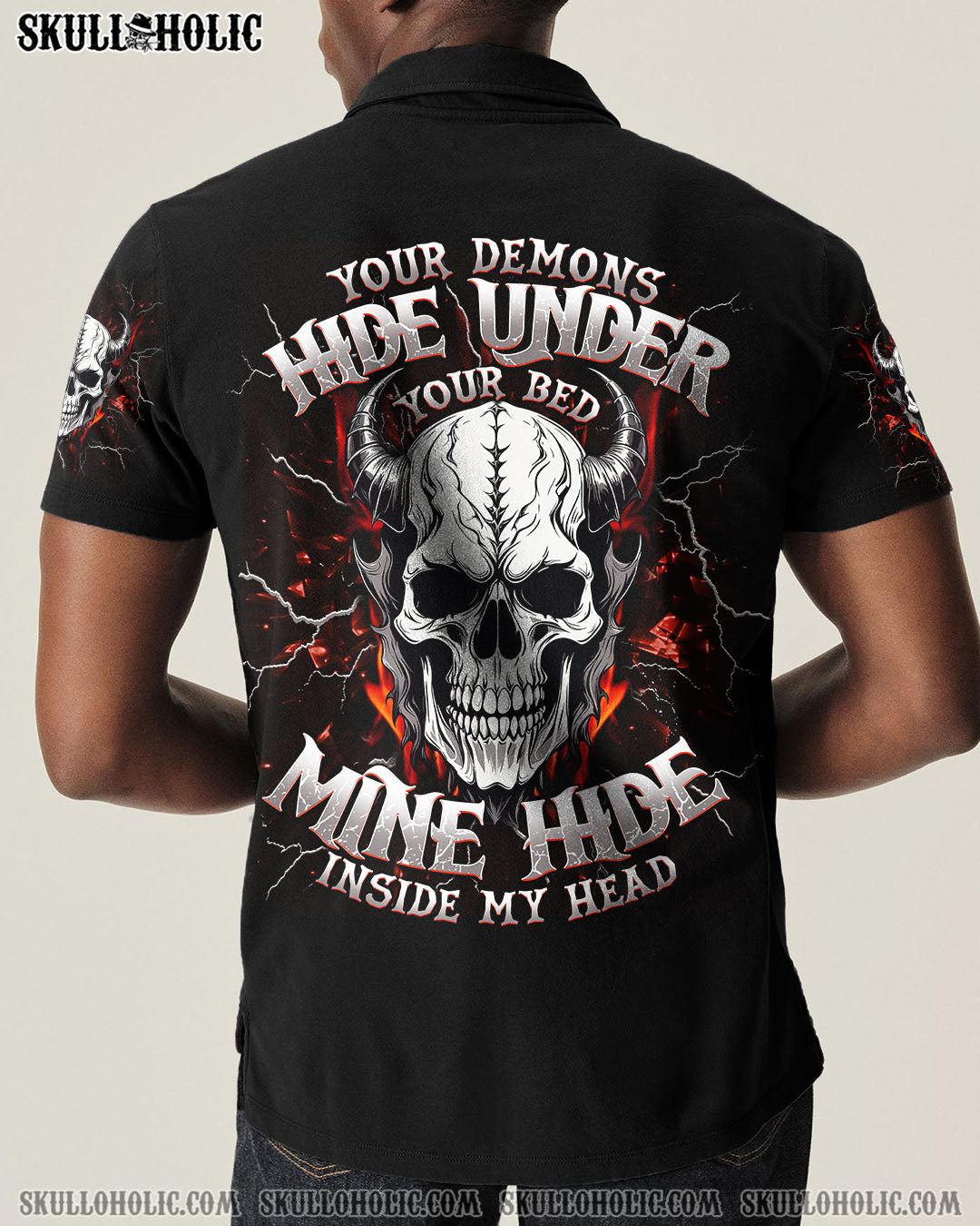 BLISSCORNERS YOUR DEMONS HIDE UNDER YOUR BED SKULL DEMON ALL OVER PRINT