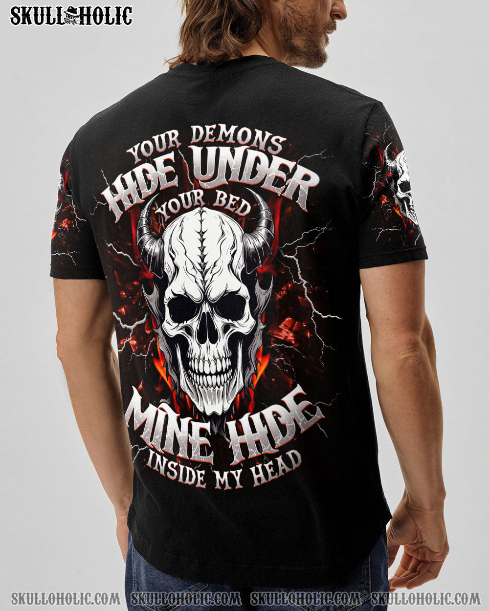 BLISSCORNERS YOUR DEMONS HIDE UNDER YOUR BED SKULL DEMON ALL OVER PRINT