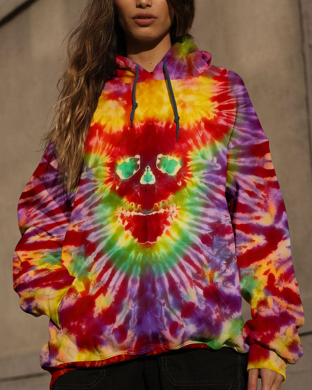 BLISSCORNERS DEMON SKULL TIE DYE  ALL OVER PRINT