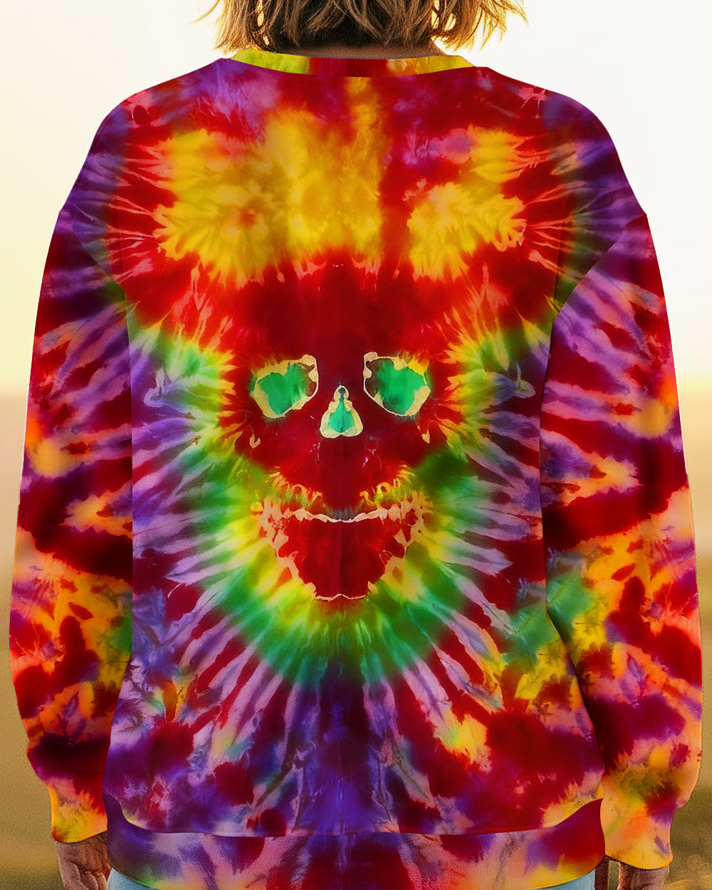 BLISSCORNERS DEMON SKULL TIE DYE  ALL OVER PRINT