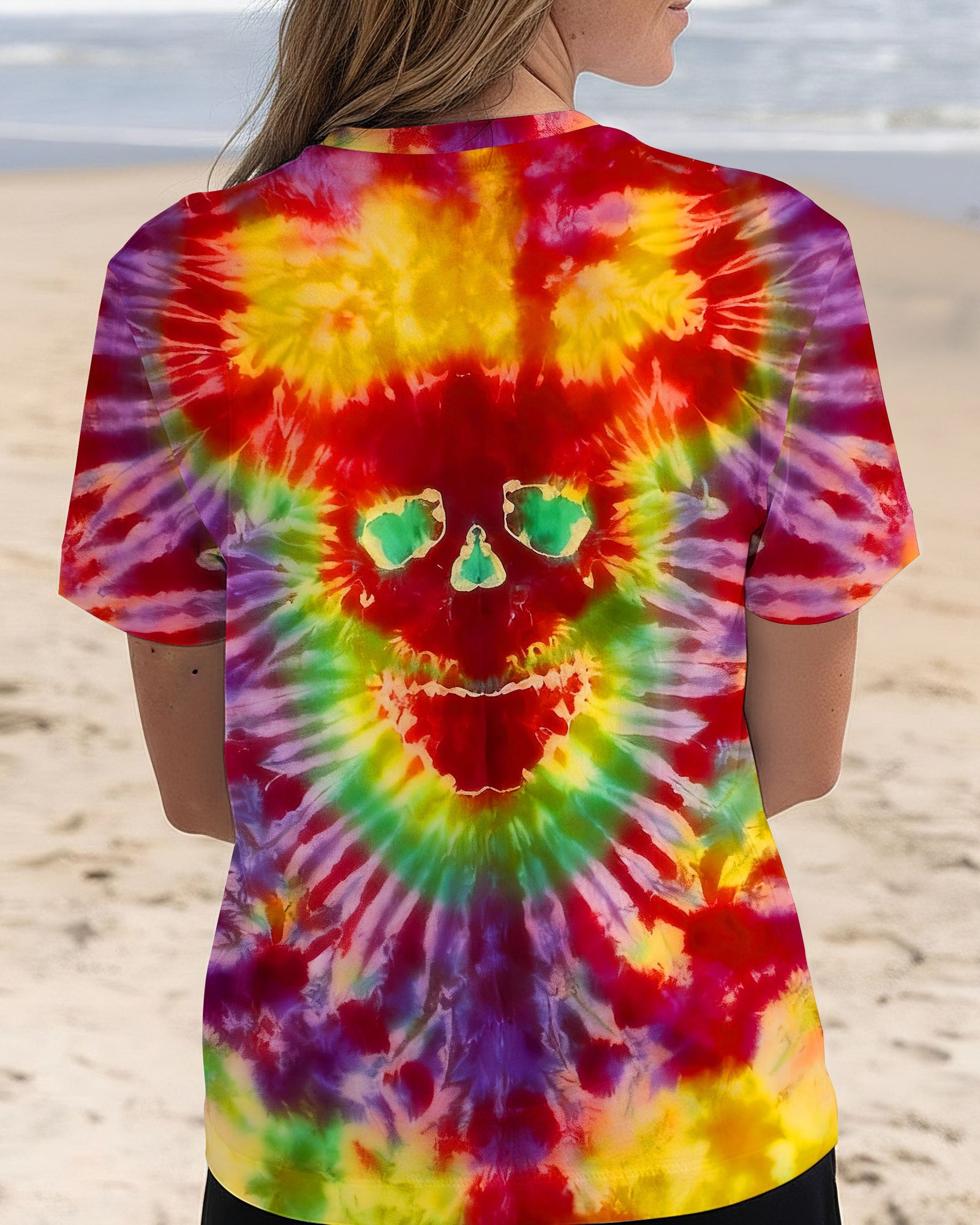 BLISSCORNERS DEMON SKULL TIE DYE  ALL OVER PRINT