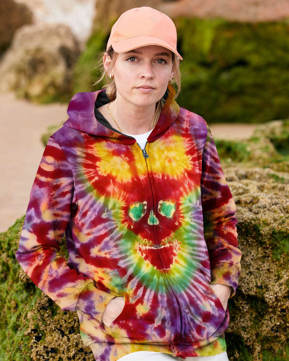 BLISSCORNERS DEMON SKULL TIE DYE  ALL OVER PRINT