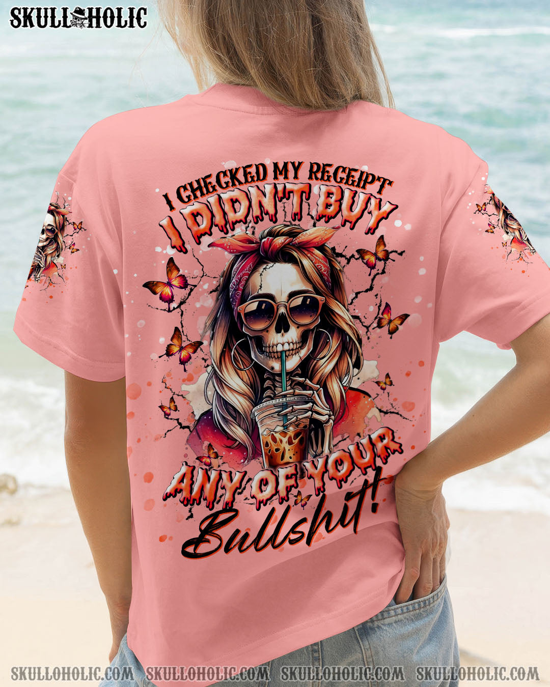 BLISSCORNERS I CHECKED MY RECEIPT SKULL LADY ALL OVER PRINT