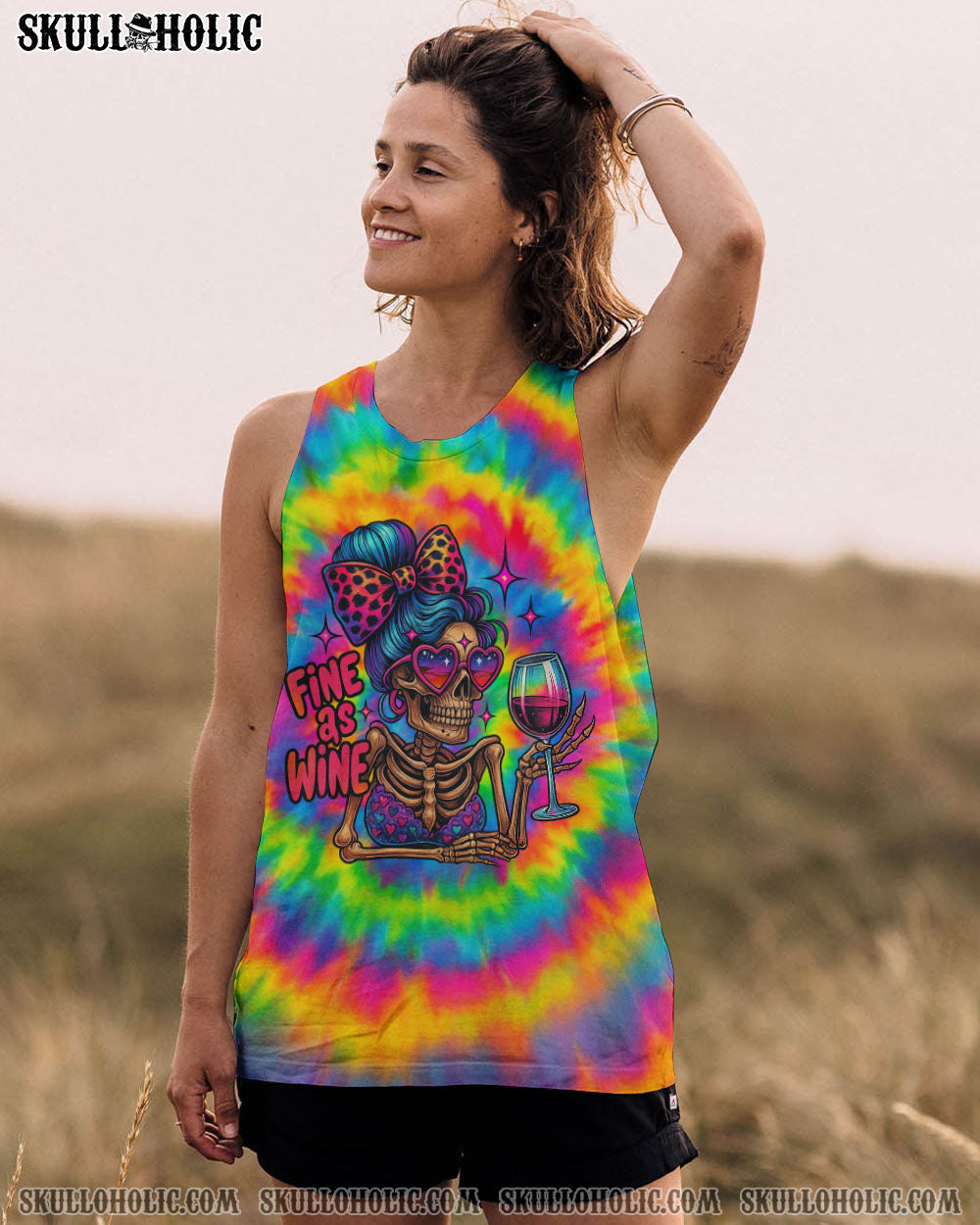 BLISSCORNERS FINE AS WINE SKELETON TIE DYE ALL OVER PRINT